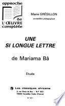 Une si longue lettre de Mariama Bâ