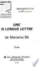 Une si longue lettre de Mariama Bâ