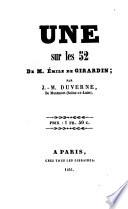 Une sur les 52 de M. Émile de Girardin