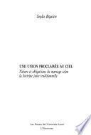 Une union proclamée au ciel