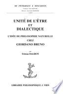 Unité de l’être et dialectique