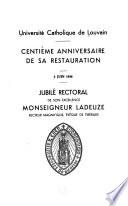 Université catholique de Louvain: centième anniversaire de sa restauration, 2 juin 1935