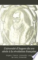 Université d'Angers du xve siècle à la révolution française