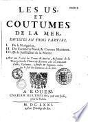 Us et coustumes de la mer
