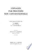 Usinages par procédés non conventionnels