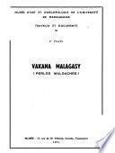 Vakana malagasy (Perles malgaches)