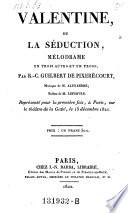 Valentine; ou, La séduction