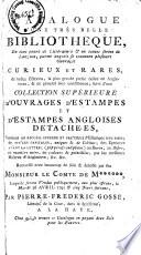 Veilingcatalogus, boeken van Comte De M***, 26 april tot 2 mei 1791