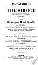 Veilingcatalogus, boeken van Jacques Henri Hoeufft, 15 tot 24 mei 1844