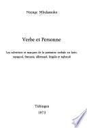 Verbe et personne