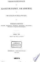 Verhandelingen der Koninklijke Akademie van Wetenschappen te Amsterdam