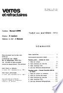 Verres et refractaires