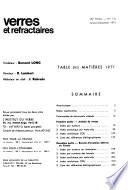 Verres et refractaires