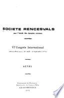 VIe [i.e. Sixième] congrès international, Aix-en-Provence, 29 août-4 septembre 1973