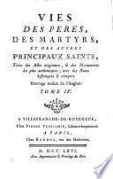 Vies des Pères, des martyrs, et des autres principaux saints ...