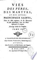 Vies des Peres, des Martyrs et des autres principaux Saints... ouvrage traduit de l'Anglois...