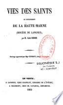 Vies des saints du département de la Haute-Marne