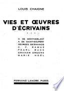 Vies et oeuvres d'écrivains
