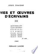 Vies et oeuvres d'écrivains ...: Motherlant.-Saint-Exupéry.-Bernanos.-C. F. Ramuz.-Pearl Buck.-Graham Greene.-Marie Noel