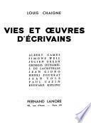 Vies et œuvres d'écrivains