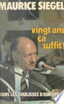 Vingt ans, ça suffit ̣!