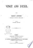 Vingt ans d'exil par Marco Antonio