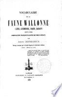 Vocabulaire de la faune wallonne