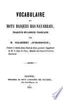 Vocabulaire de mots basques bas-navarrais traduits en langue française