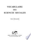 Vocabulaire des sciences sociales