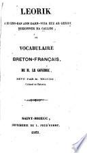 Vocabulaire Français-Breton, et Breton-Français