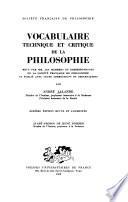 Vocabulaire technique et critique de la philosophie