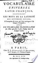 Vocabulaire universel latin-françois
