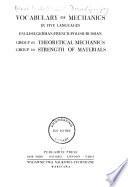 Vocabulary of Mechanics in Five Languages