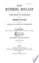 Voie, matériel roulant et exploitation des chemins de fer