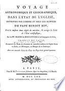 Voyage astronomique et geographique, dans l'état de l'eglise