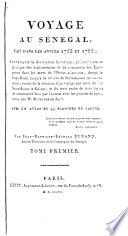 Voyage au Sénégal fait dans les années 1785 et 1786