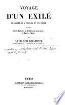 Voyage d'un exilé de Londres à Naples et en Sicile en passant par la Hollande, la confédération germanique, le Tyrol et l'Italie