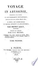 Voyage en Abyssinie, entrepris par ordre du Gouvernement Britannique execute dans les annees 1809 et 1810