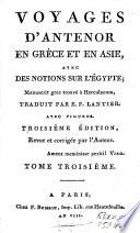 Voyages d'Anténor en Grèce et en Asie avec des notions sur l'Egypte