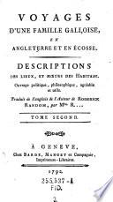 Voyages d'une famille galloise en Angleterre et en Écosse