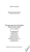 Voyages des textes de théâtre Italie-France-Italie