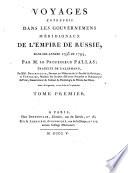 Voyages entrepris dans les gouvernemens méridionaux de l'empire de Russie, dans les années 1793 et 1794...
