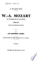 W.-A. Mozart: sa vie musicale et son oeuvre