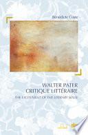 Walter Pater critique littéraire