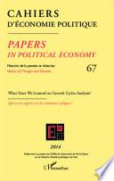 What have we learned on growth cycles analysis ? Qu'a-t-on appris sur la croissance cyclique ?