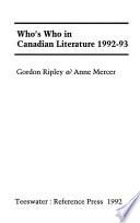 Who's who in Canadian Literature