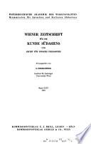 Wiener Zeitschrift für die Kunde Südasiens und Archiv für indische Philosophie
