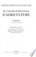 XII-me congrès international d'agriculture, Varsovie 21 au 24 juin 1925