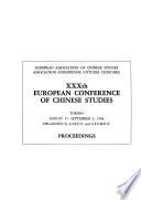 XXXth European Conference of Chinese Studies, Torino, August 31-September 6, 1986