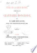 ÿtudes sur la langue magyare essai de grammaire hongroise par m. l'abbé Léon Fauvin